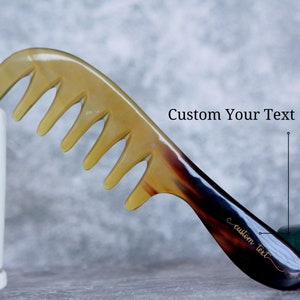 Personalized Handmade Comb for Hair, Wide Tooth Comb, Natural Horn and Horn Comb, Massage Comb, Beard, Anti-Electric Comb Viking, Style C