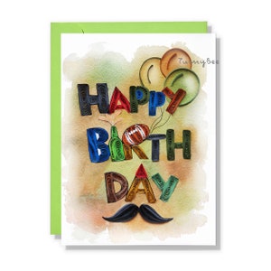 Carte de joyeux anniversaire pour homme, carte de fête des pères, carte d'anniversaire pour papa pour toutes les occasions, carte artistique pour mari, papa, grand-père, grand-père
