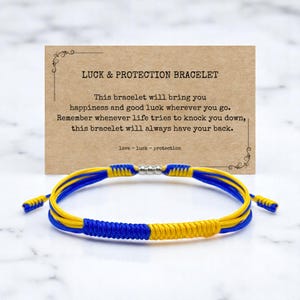 Ukraine Flag Bracelet, Ukraine Bracelet, Protection and Lucky Surfer String Bracelet, Tibetan Wrist Wrap Bracelet, Boho Style Bracelet