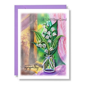 Carte de Quilling de muguet avec sympathie, carte de sympathie fleur, carte de muguet, carte de sympathie pour un être cher