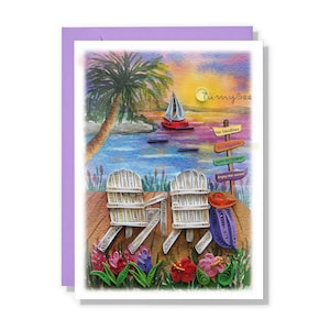 Joyeuse retraite, profitez de la carte quilling au coucher du soleil, le moment de votre vie, nouvelle aventure, carte amusante pour la retraite pour collègue, patron, ami
