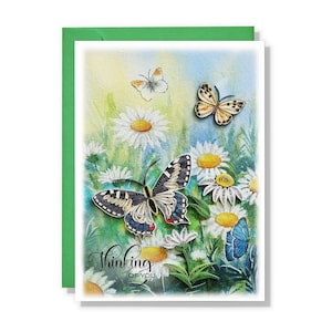 Denken an Sie Gänseblümchen-Gartenkarte, Gänseblümchen-Blumen Quilling-Karte, handgemachtes Blumen für für Liebe, Freund, Familie, Mama und Papa