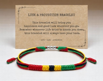 Africa Flag Bracelet, Africa Bracelet, Protection and Lucky Surfer String Bracelet, Tibetan Wrist Wrap Bracelet, Boho Style Bracelet