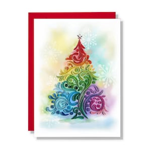 Arbre de Noël Quilling carte de voeux, carte de Noël, carte de Noël pour l'amour ami maman à Noël, nouvel an, merci