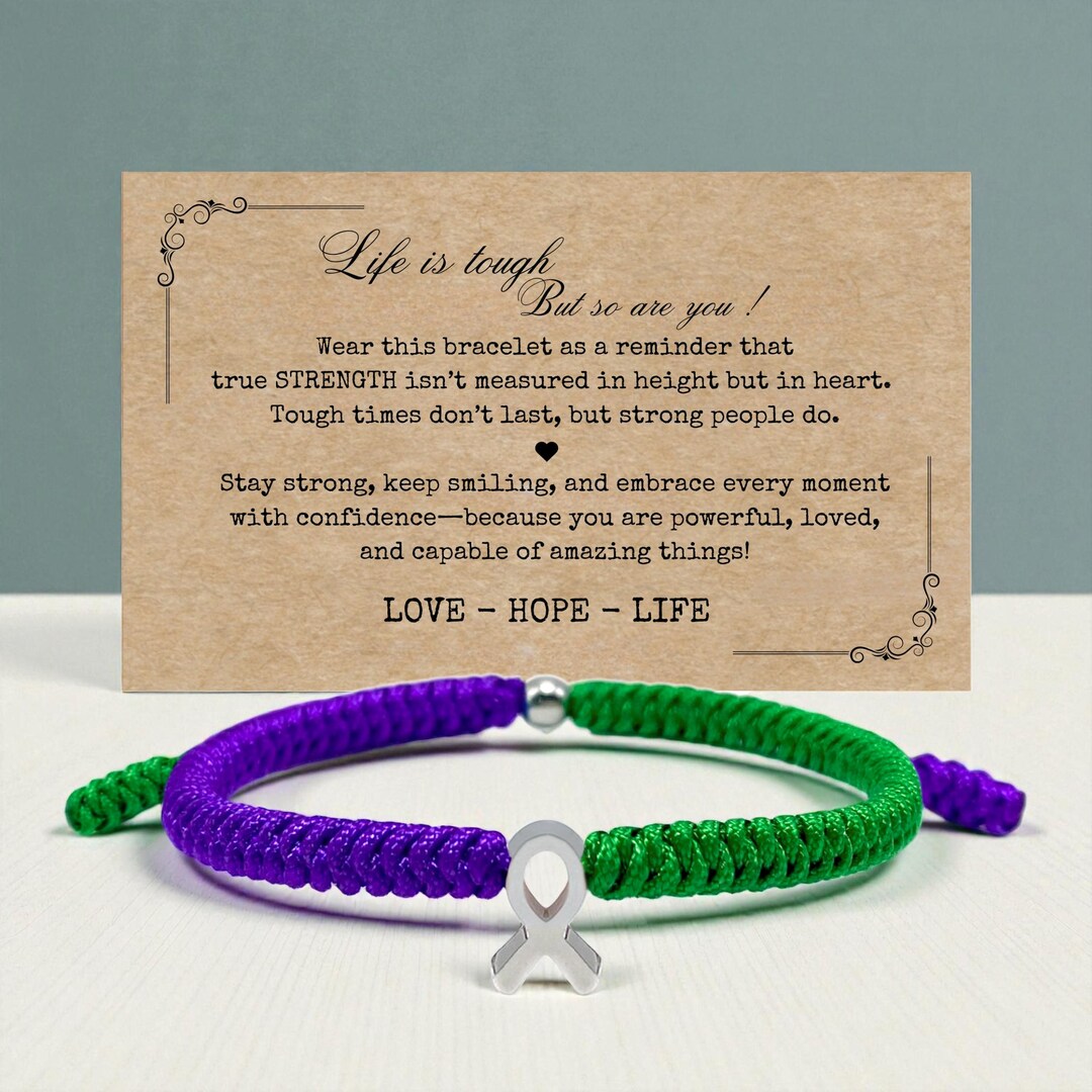 Lennox-gastaut Syndrome Awareness Bracelet, Stainless Steel HOPE Ribbon ...