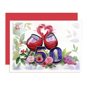 Carte de 50e anniversaire, carte de joyeux anniversaire de 50 ans, anniversaire de 50 ans, carte pour homme, femme, fille, garçon, carte quilling fait main