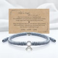 Grey Ribbon Awareness Bracelet, Stainless Steel HOPE Ribbon Charm, Get Well Soon & Survivor Gift, Bracelet for Asthma, Brain Cancer and More product logo