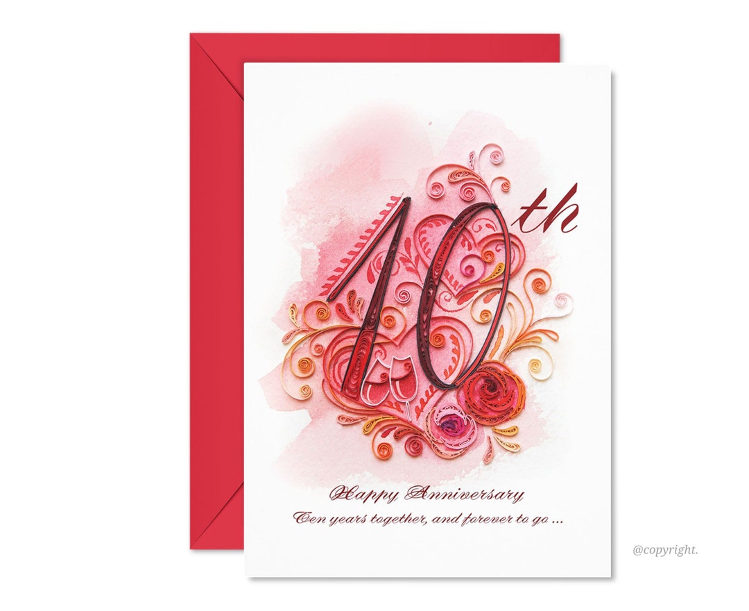 QUILLING 10TH ANNIVERSARY GREETING CARD - Quilling Cards