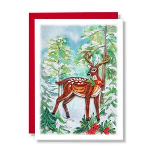 Carte de Noël renne quilling, carte de Noël de renne, carte de Noël drôle, carte de Noël pour l'amour ami maman à Noël, nouvel an, merci