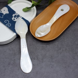 Handmade Caviar Spoon, Mother of Pearl Caviar Spoon, Shell Utensil Oyster Caviar Spoon, Black Caviar Set, Sugar Coffee Spoon, Home Decor