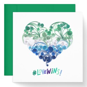 MLM Love Wins Karte, Gay Geschenk für Pride Month, Men Love Men Grußkarte, LGBTQ + Quilling Karte, Valentinstag, Geschenk für MLM