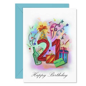 Carte de 21 ans, carte de 21 ans, anniversaire de 21 ans, carte d'anniversaire pour homme, femme, fille, garçon, carte quilling fait main