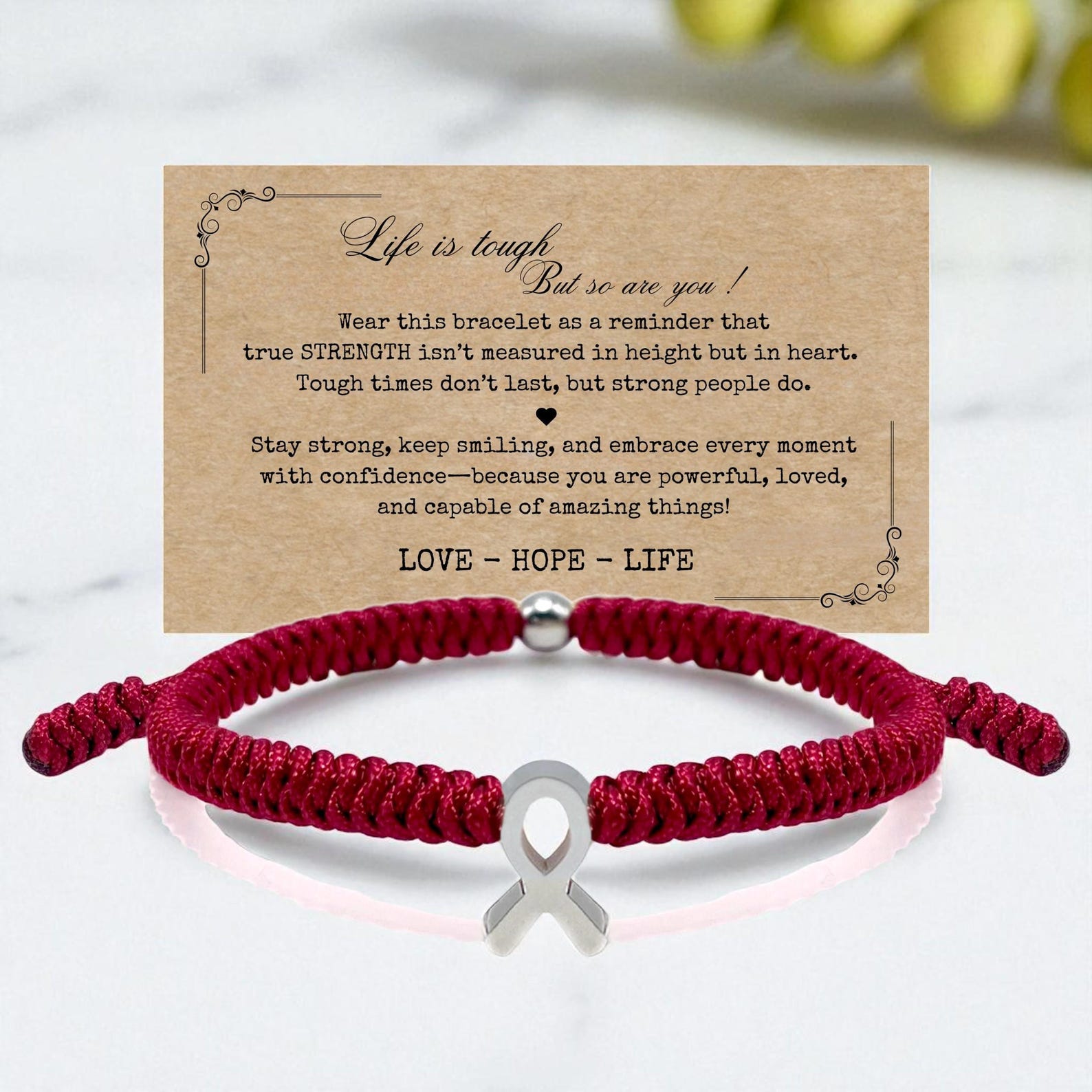 Brain Aneurysm Awareness Bracelet, Stainless Steel HOPE Ribbon Charm ...
