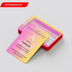 Porte-nom de golf personnalisé, Golf Club Ranger recto-verso pour hommes et femmes, Cadeau personnalisé pour joueur de golf, Format de carte de crédit adapté à votre portefeuille