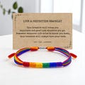 LGBT Pride Flag Bracelet \u2013 Gay Men LGBT Handmade Protection Jewelry, LGBT Flag Colors Lucky Surfer String Bracelet Tibetan Wrist Wrap product logo