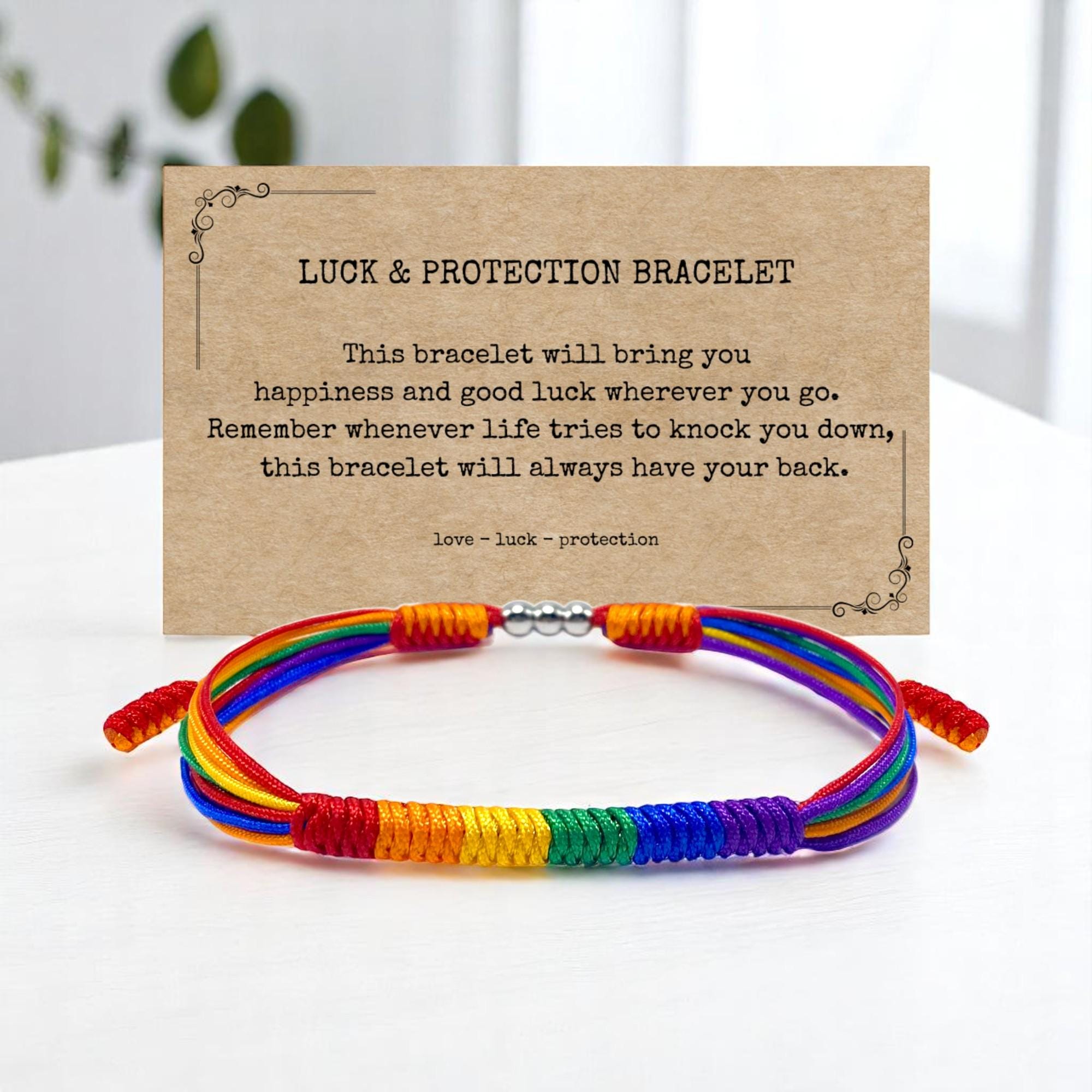 Bracelet Perles Drapeau LGBT - Multicolore - Neuf Sans Emballage