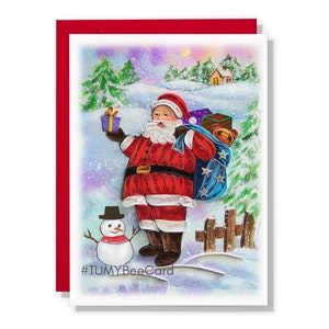Carte de Noël drôle de père Noël quilling, carte de Noël du père Noël, carte pour l'amour ami maman à Noël, nouvel an, merci d'avoir