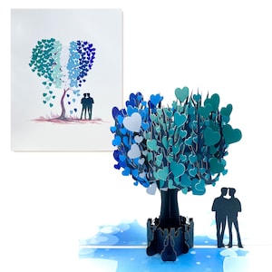 Happy Valentine 3D Pop Up Card, MLM Card, Gay Valentine Card for Men, Husband, Couples on Anniversary, Birthday, Engagement, Wedding