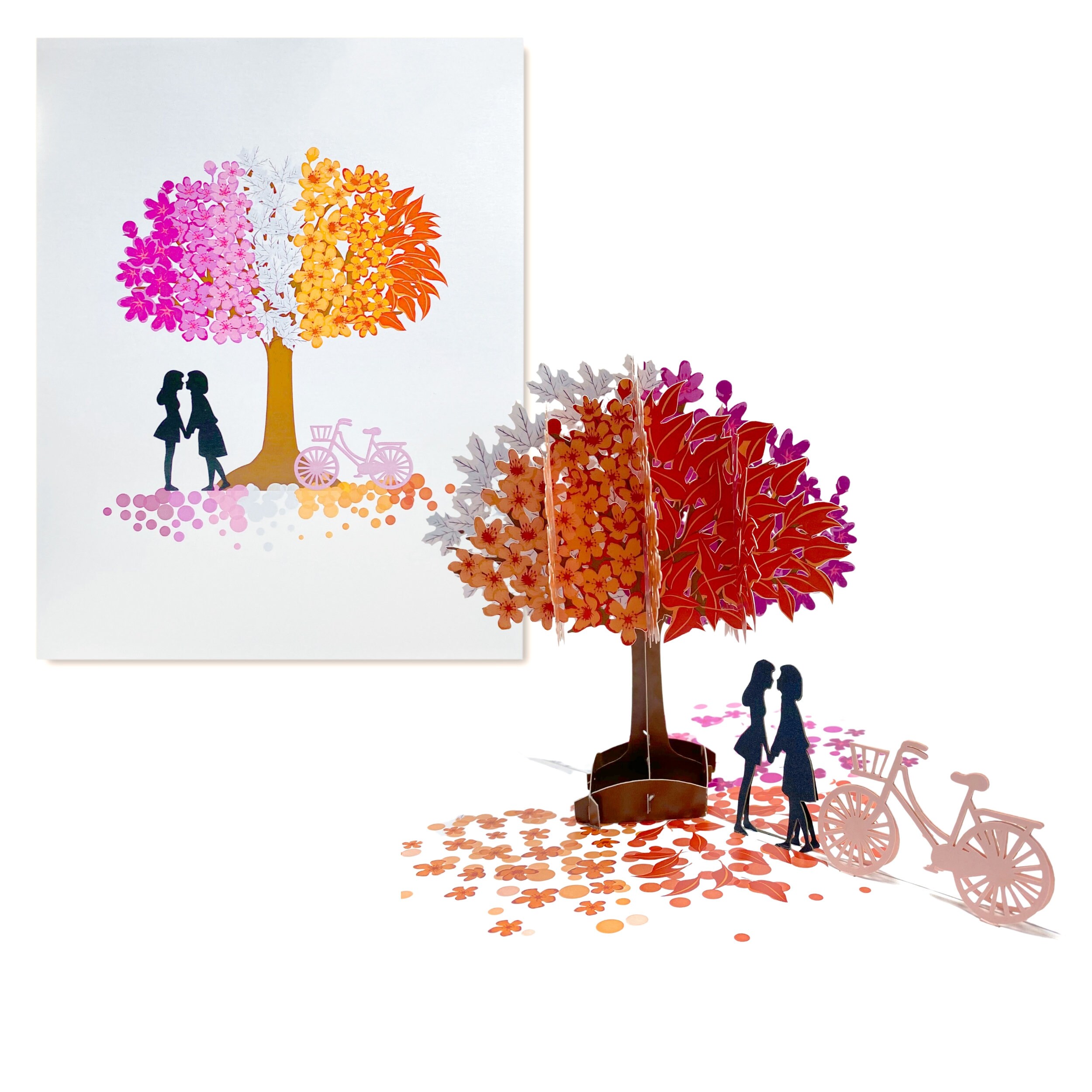 Carte Pop-up 3D Paper Love Wisteria - Arbre Glycine, 12,7x17,8 Cm, Pour Anniversaire, Saint-Valentin, Fête Des Mères