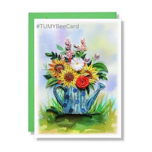 Fabuleuse carte tournesol, carte de voeux colorée, cadeaux fleurs, carte tournesol pour femme, maman, fille, fille, carte quilling fait main
