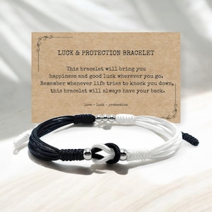 Black and White Infinity Lucky Tibetan Bracelet Lucky Surfer String Bracelet, Tibetan Wrist Wrap Bracelet