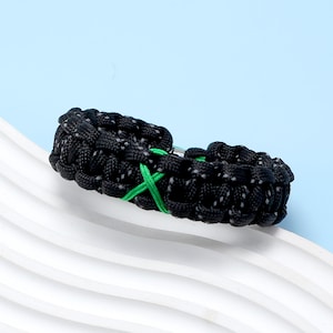 Green Ribbon Awareness Survival Reflective Bracelet, Paracord Awareness Organ Donor, Mental Health, Scoliosis, Kidney,Gastroparesis and More