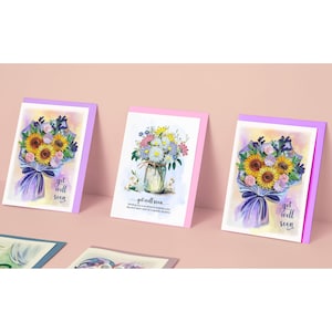 Carte de quilling pour un rétablissement rapide, carte de quilling avec marguerite dans Mason et citations inspirantes pour un rétablissement rapide, carte de tournesol pour un rétablissement rapide