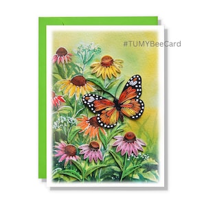 Carte papillon d'été, carte quilling quatre saisons, carte de voeux saisonnière pour toutes les occasions pour anniversaire, vacances pour lui, elle, maman, papa