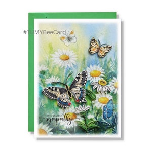 Carte de sympathie Daisy Garden, carte de voeux de sympathie avec enveloppe, carte Daisy Quilling, carte de sympathie la plus profonde Perte d'un être cher