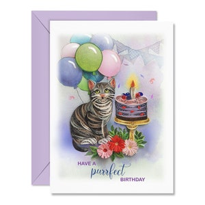 Carte de joyeux anniversaire avec quilling, carte d'anniversaire parfaite, carte drôle de chat, carte d'anniversaire animal pour l'amour de chat, carte de piquants pour l'amour de chat