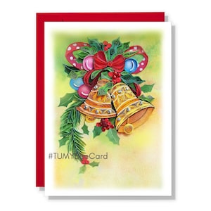 Quilling Noël Ringbell Quilling carte, carte de Noël Ringbell, carte de Noël Ringbell pour l'amour ami maman à Noël, nouvel an, merci