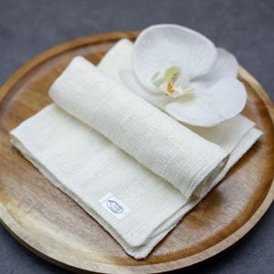 Natural Raw Silk Washcloth, Handmade Face Towel 30x30cm, Hypoallergenic Baby Towel, Spa Towel for Sensitive Skin, Handwoven Natural Silk