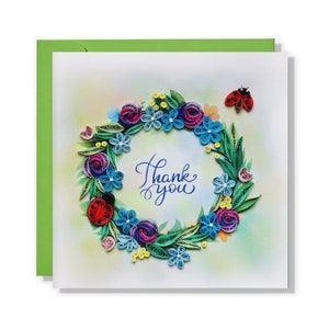 Danke Quilling Karte, Veilchen und Blumen Karte, Bunte Dankbarkeit Kunstvolle Grußkarte, Dankbare Dankbare Karte Blume für Freund, Mama Papa