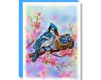 Blue Jay Bird Quilling Card, Art Paper, Greeting Card, Quilling Card ...
