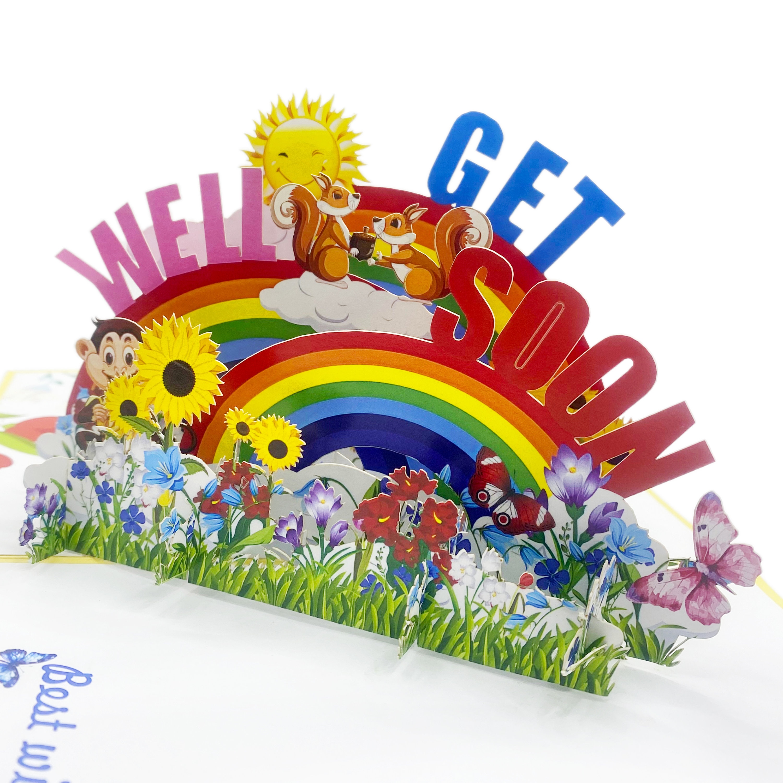 Get Well Soon Pop up Card, Colorful Get Well Soon Pop up Card for All ...
