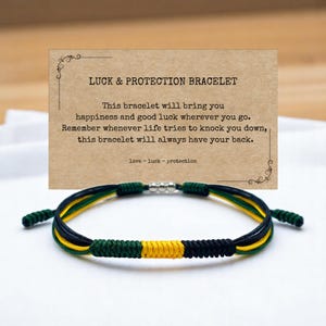 Jamaica Flag Bracelet, Jamaica Bracelet, Protection and Lucky Surfer String Bracelet, Tibetan Wrist Wrap Bracelet, Boho Style Bracelet