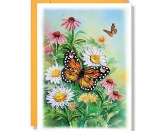 Butterfly And Flowers Card, Flowers Quilling Card, Butterfly Card, Seasonal Greeting Card for All Occasions, for Him, Her, Mom, Dad, Friends