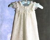 Vintage Thread Crochet Pattern Baby Girl Lacy Antique Heirloom Long Christening Gown PDF Instant Digital Download Victorian Dress 0-6m