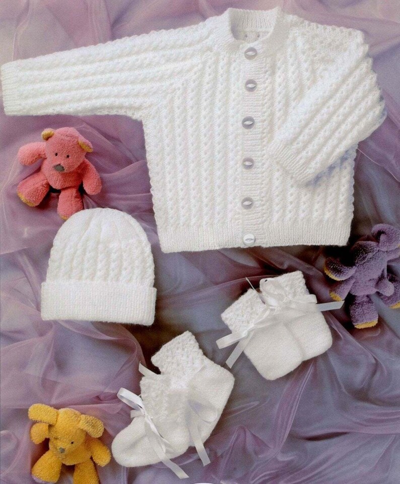 Vintage Knitting Pattern Baby Girl Boy Jacket Cardigan Hat | Etsy