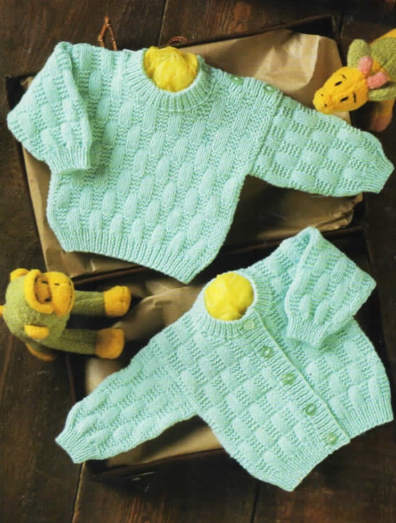 Vintage Knitting Pattern Baby Basket Weave Textured Cardigan Pullover Sweaters Jumper Pdf Instant Digital Download Preemie 2 Yrs Dk 8 Ply Vintage Knitting Pattern Baby Basket Weave Textured Cardigan Pullover Sweaters Jumper Pdf Instant Digital Download Preemie 2 Yrs Dk 8 Ply