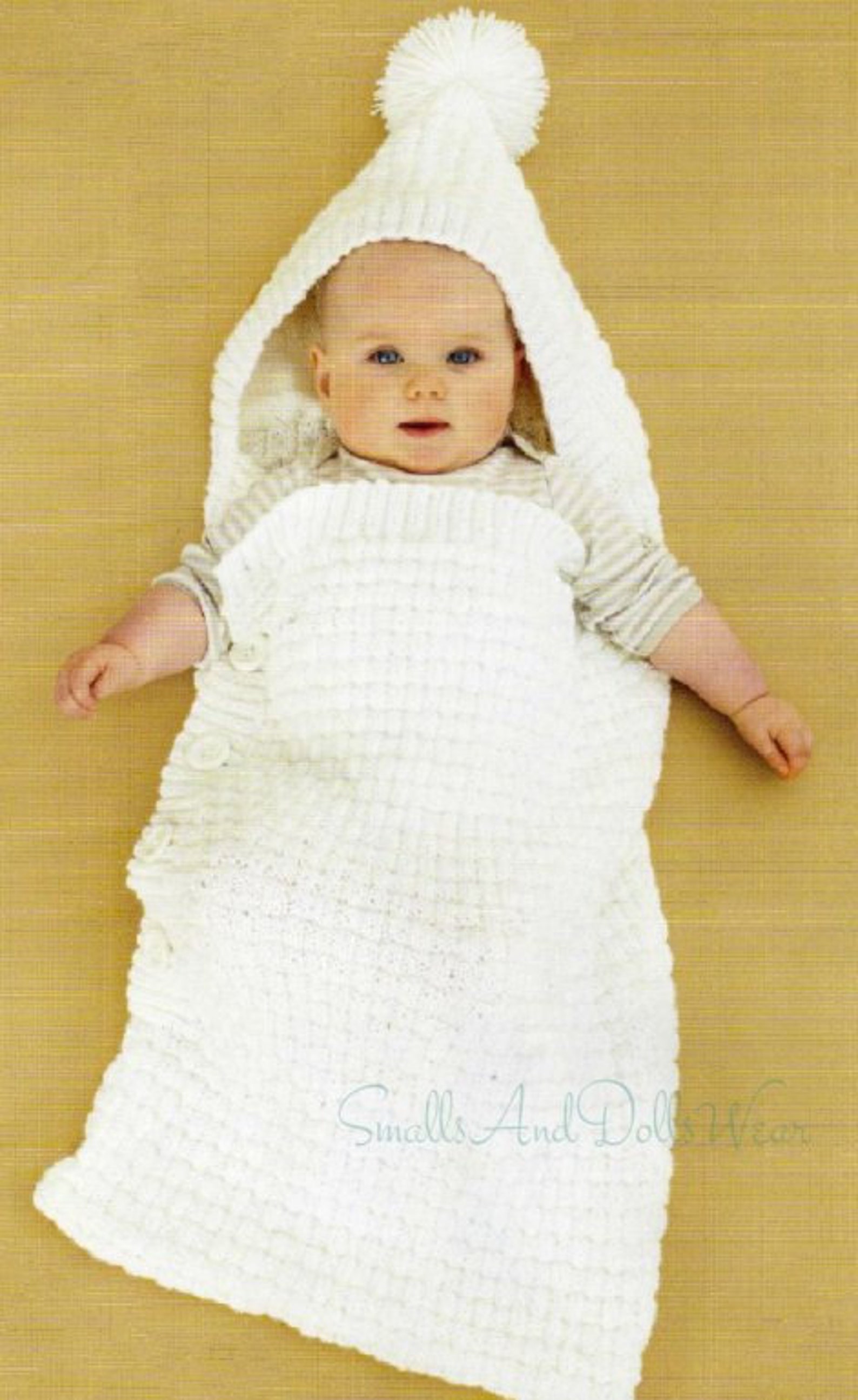 Vintage Knitting Pattern Baby Bunting Basketweave Sleeping Bag Etsy