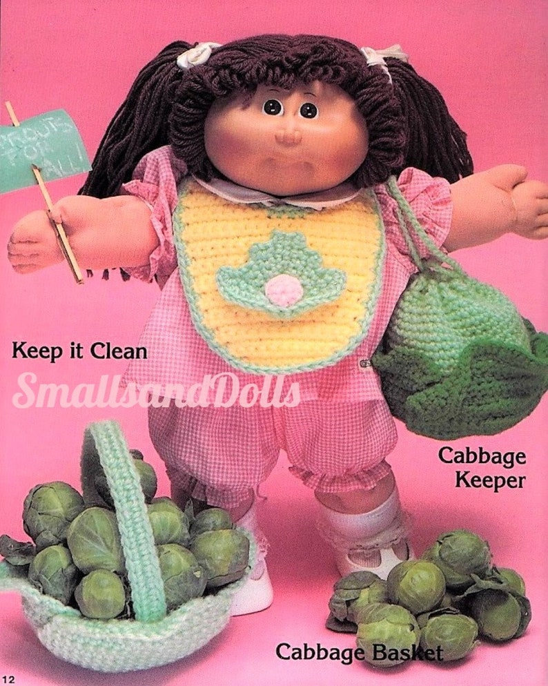 Vintage Crochet Patterns Cabbage Patch Kids Dolls Outfits 20 Etsy