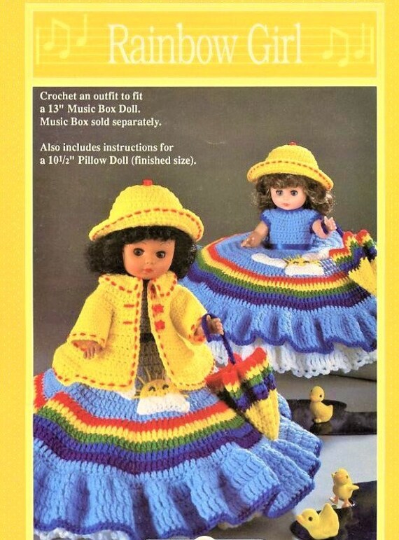 Vintage Crochet Pattern Elizabeth Bed Doll Dress Outfit For 13 14