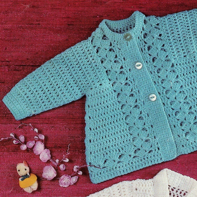 Vintage Crochet Pattern Baby Girl Lace Cardigan Matinee Coats | Etsy