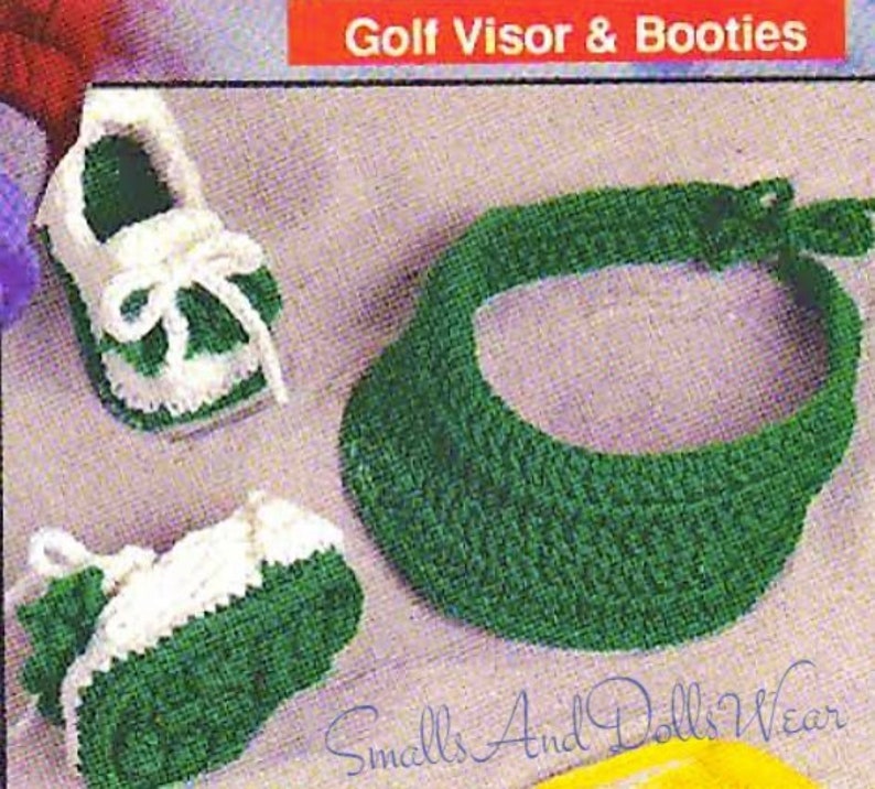 Vintage Crochet Pattern Little Golfer Set Baby Golf Visor Hat Etsy