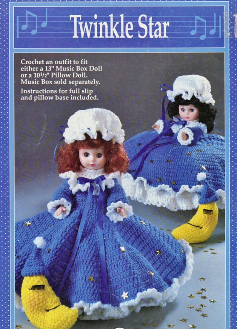 Kits Anleitungen Vintage Crochet Pattern Bed Doll Pillow Doll