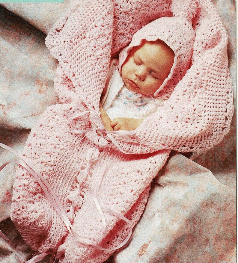 Vintage Crochet Pattern Baby Bunting and Set Sleeping Etsy