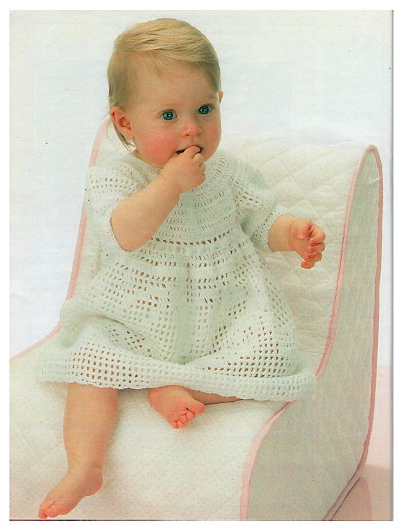 Vintage Crochet Pattern Baby Toddler Girl Pretty Mesh Filet | Etsy