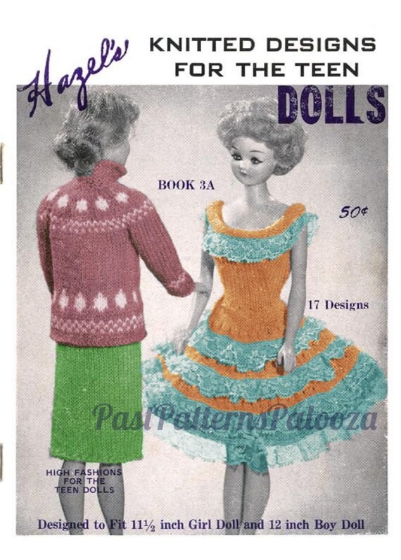 Pdf Vintage Knitting Patterns 1963 Fashion Doll Clothes 17 Knitted Dressy Party Designs For 11 Teen Dolls Instant Digtial Download Book 2