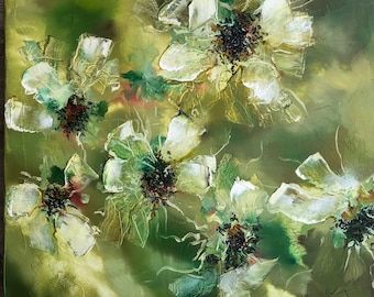 Oil painting “Glass Flowers”